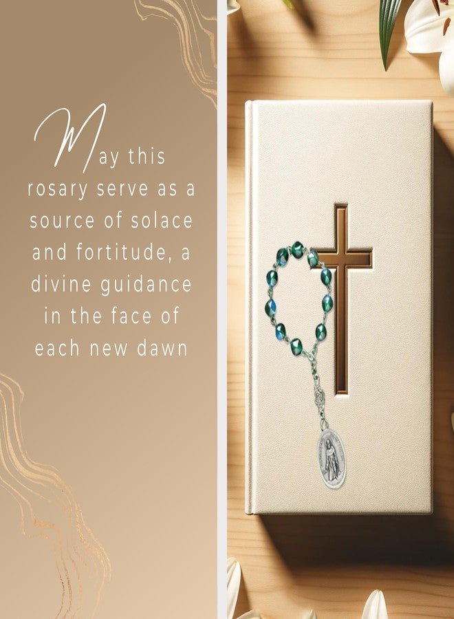 Trendzeen St Peregrine Rosary - One Decade Rosary with Patron Saint of Cancer Medal, Prayer Card, Wooden Cross, Lord's Prayer Card, 4 Items - Image 3